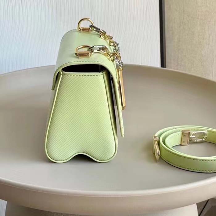 Louis Vuitton LV Women Twist PM Vert Noto Green Epi Grained Leather Cowhide Lock