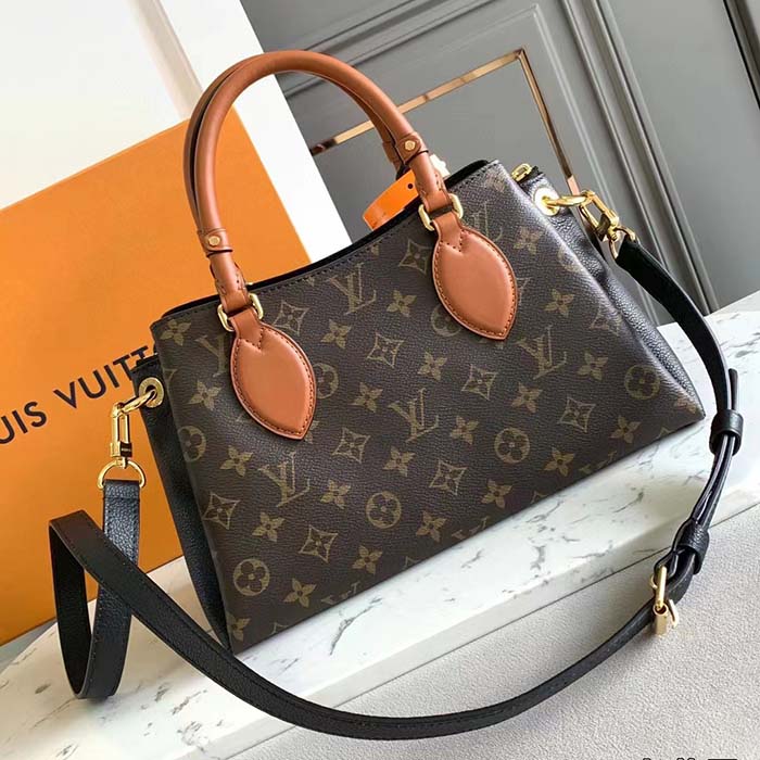 Louis Vuitton LV Women Vendôme MM Black Cowhide Leather Monogram Coated Canvas