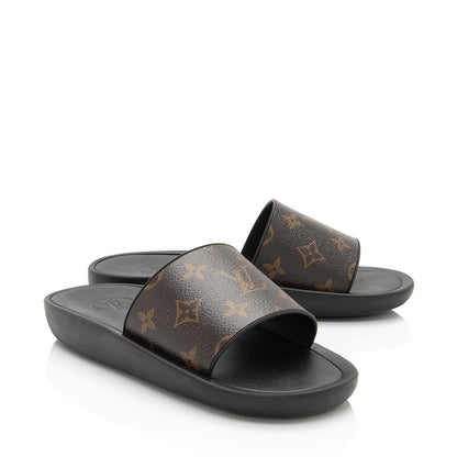 Louis Vuitton Monogram Canvas Sunbath Slide Sandals - Size 6 / 36 (SHF-Dsl8Xt)