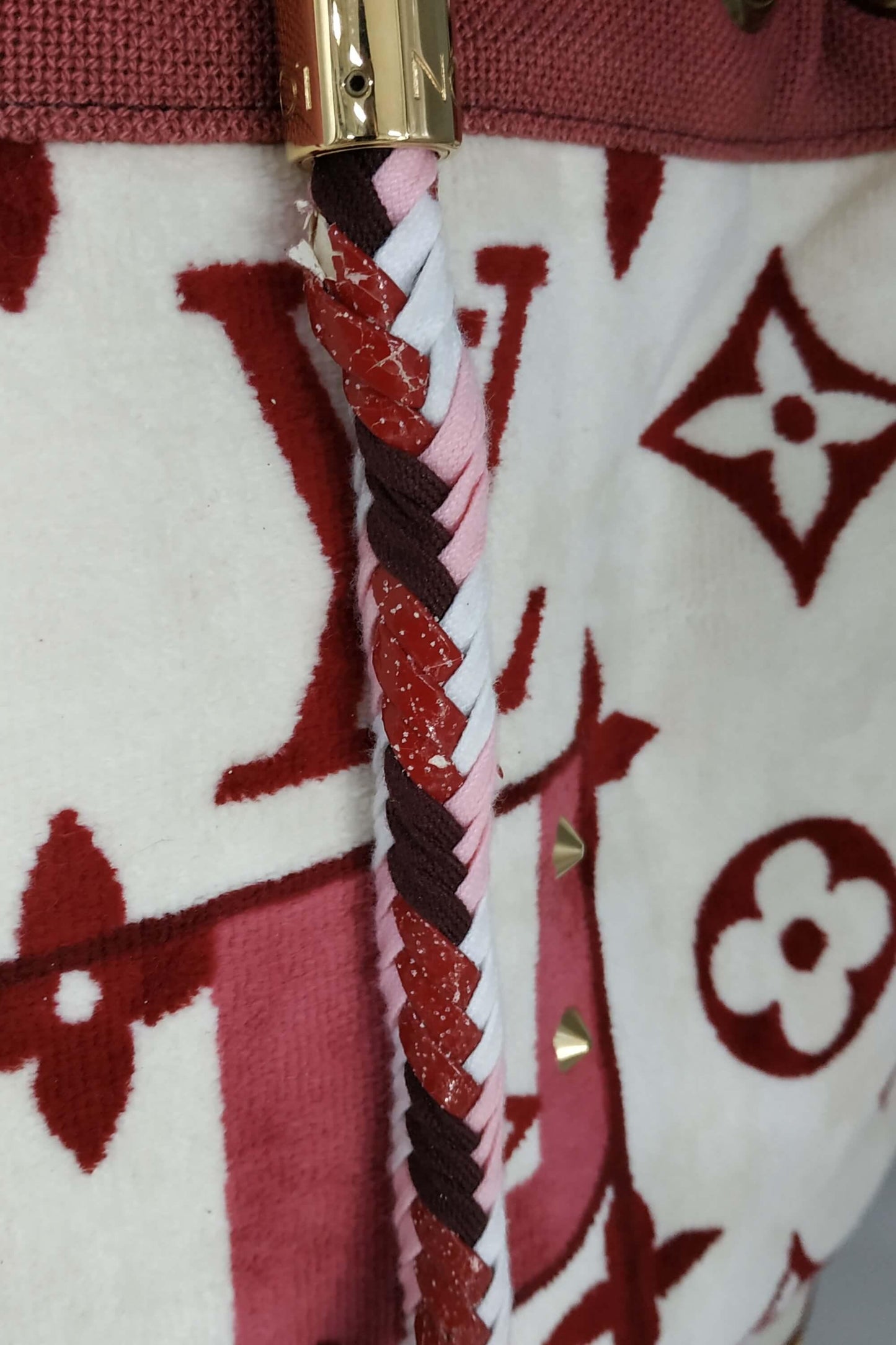 Monogram Eponge Cabas Bicolor White Red