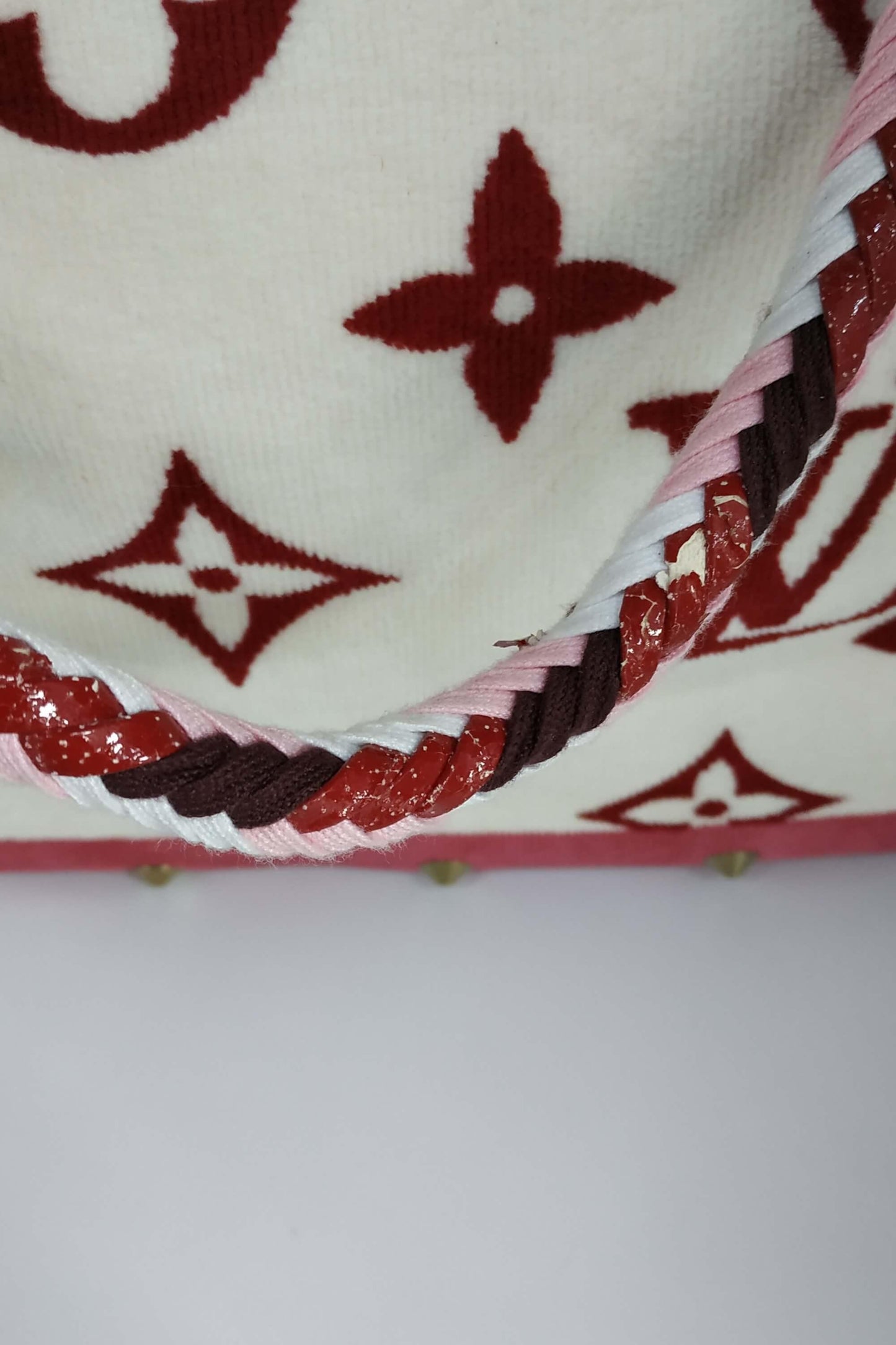 Monogram Eponge Cabas Bicolor White Red