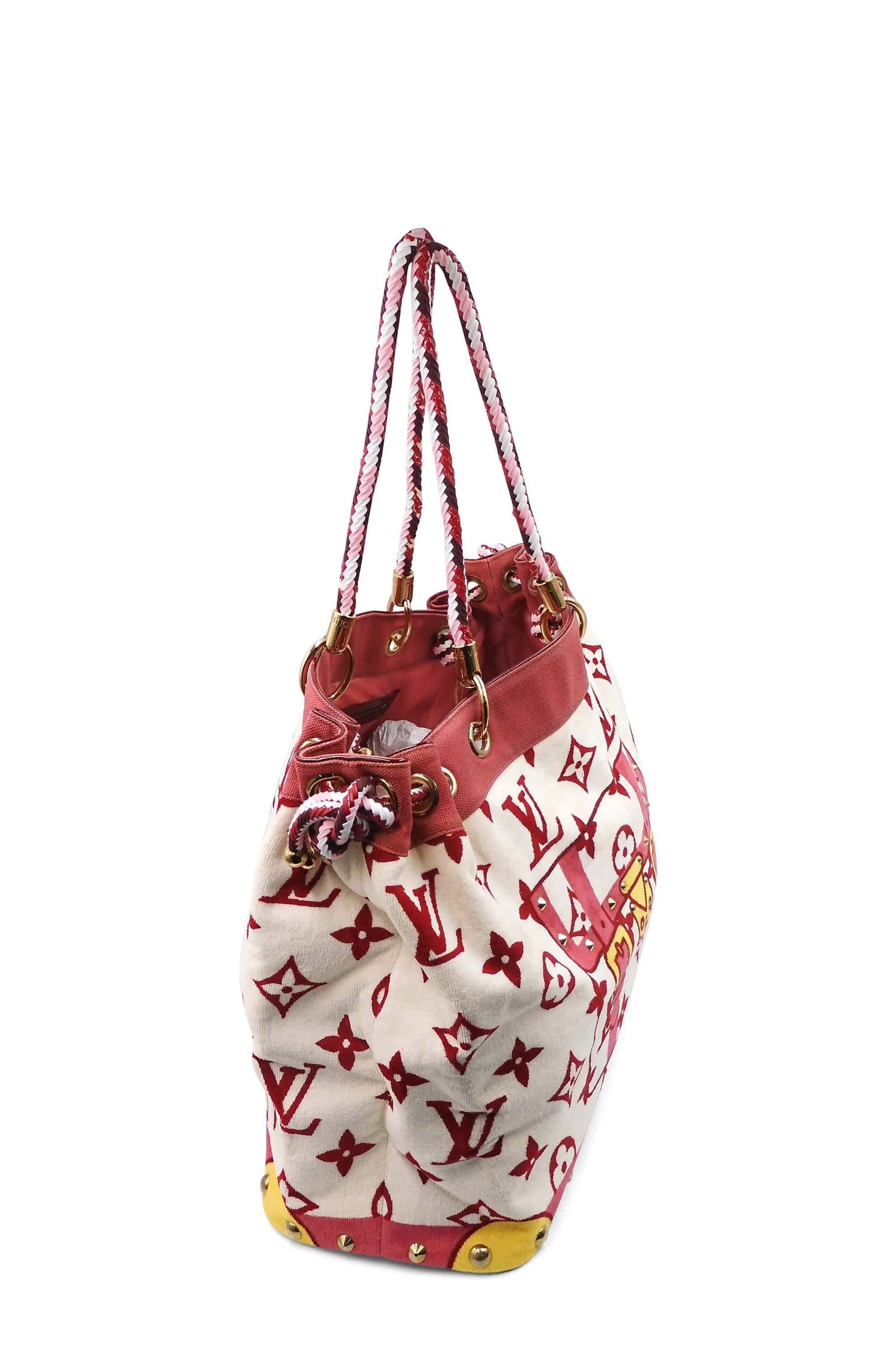 Monogram Eponge Cabas Bicolor White Red