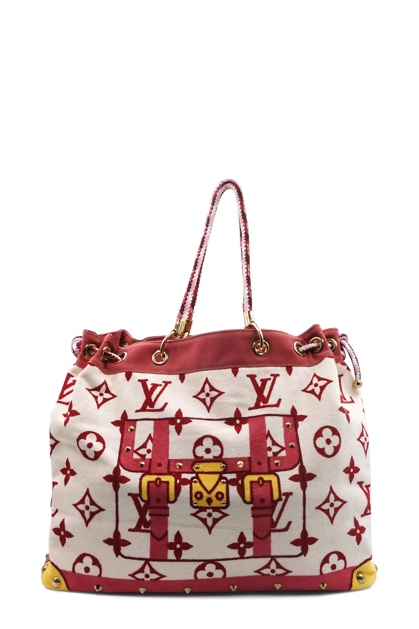 Monogram Eponge Cabas Bicolor White Red