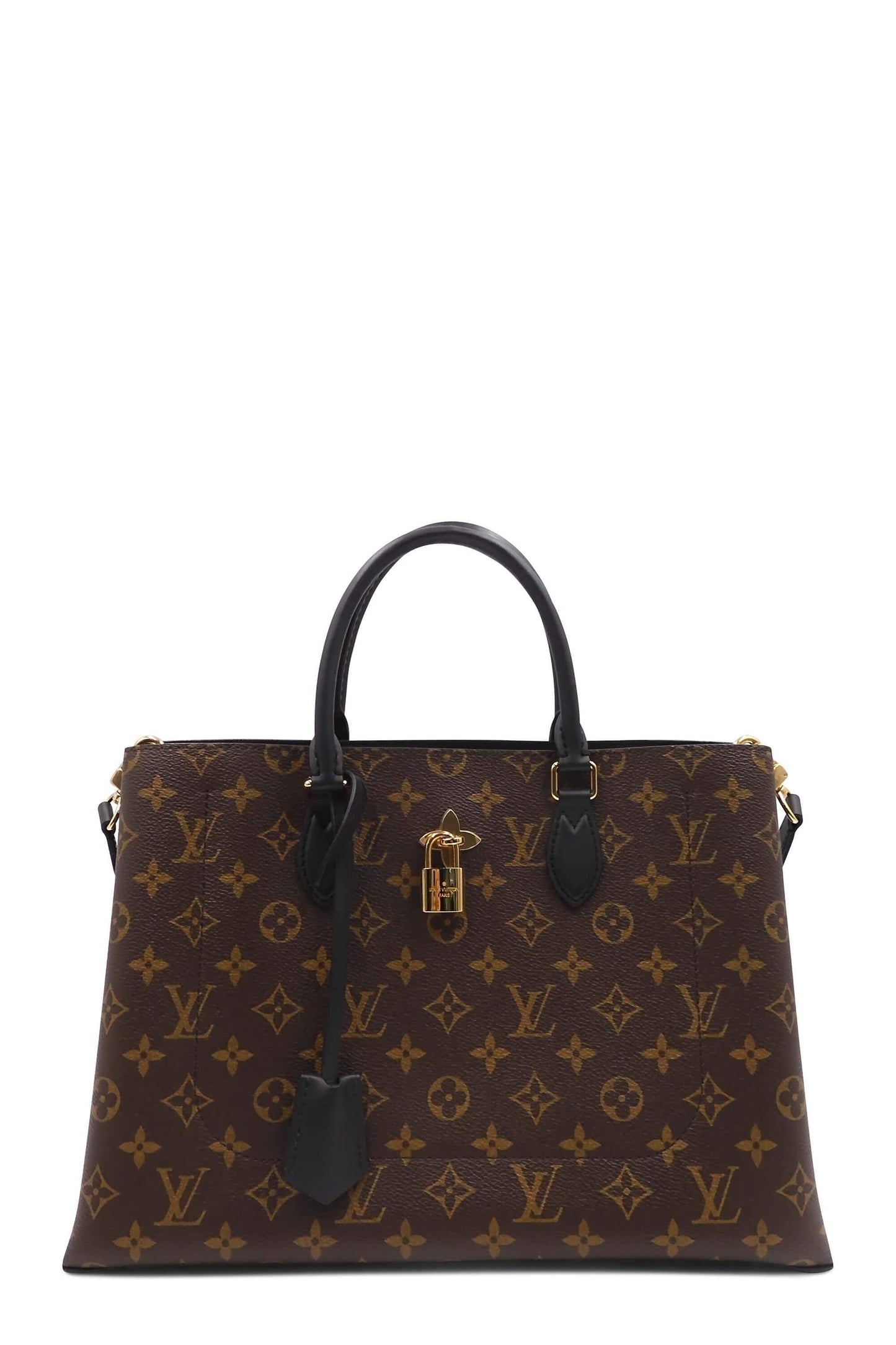Monogram Flower Tote Brown Black