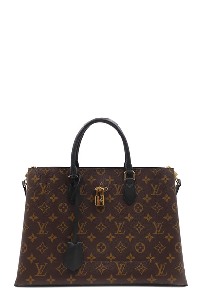 Monogram Flower Tote Brown Black