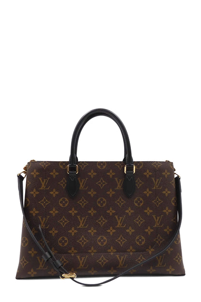 Monogram Flower Tote Brown Black