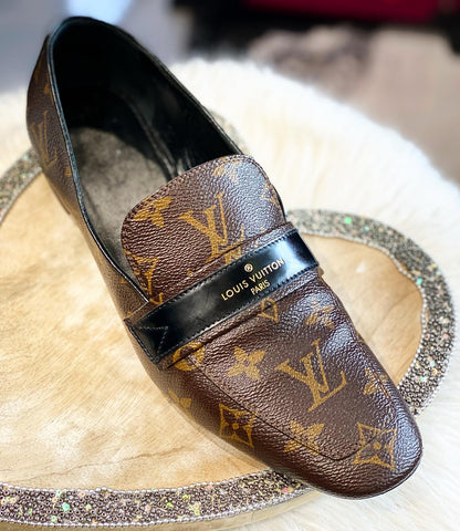 LOUIS VUITTON MONOGRAM UPPERCASE LOAFERS