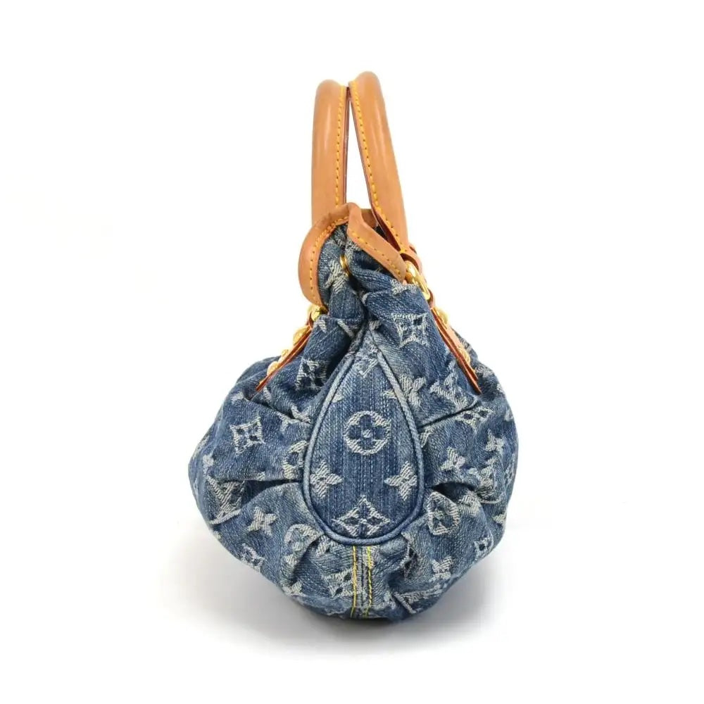 LOUIS VUITTON PLEATY MONOGRAM BLUE DENIM HANDBAG