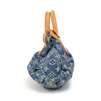 LOUIS VUITTON PLEATY MONOGRAM BLUE DENIM HANDBAG