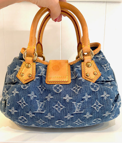 LOUIS VUITTON PLEATY MONOGRAM BLUE DENIM HANDBAG