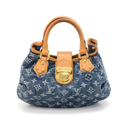 LOUIS VUITTON PLEATY MONOGRAM BLUE DENIM HANDBAG