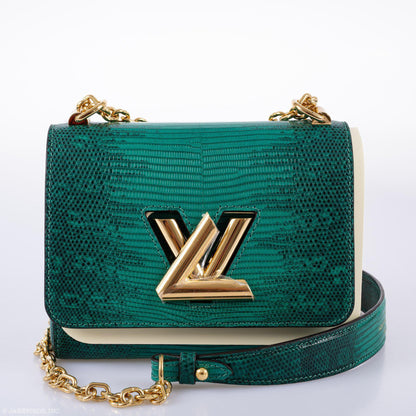 Louis Vuitton Twist PM Vert Emerald Ombre Lizard Gold Hardware