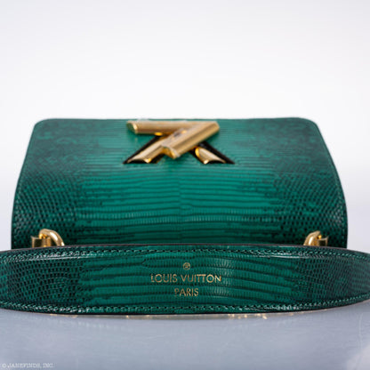 Louis Vuitton Twist PM Vert Emerald Ombre Lizard Gold Hardware