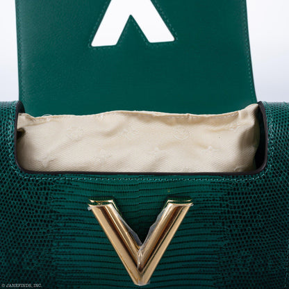 Louis Vuitton Twist PM Vert Emerald Ombre Lizard Gold Hardware