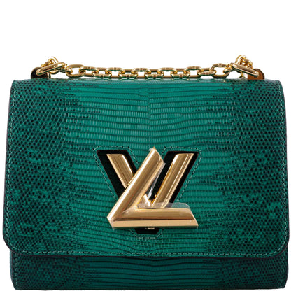 Louis Vuitton Twist PM Vert Emerald Ombre Lizard Gold Hardware