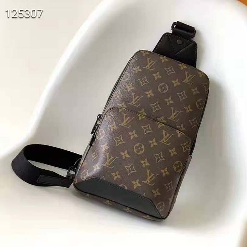 Louis Vuitton Unisex Avenue Sling Bag Monogram Macassar Coated Canvas Textile Lining