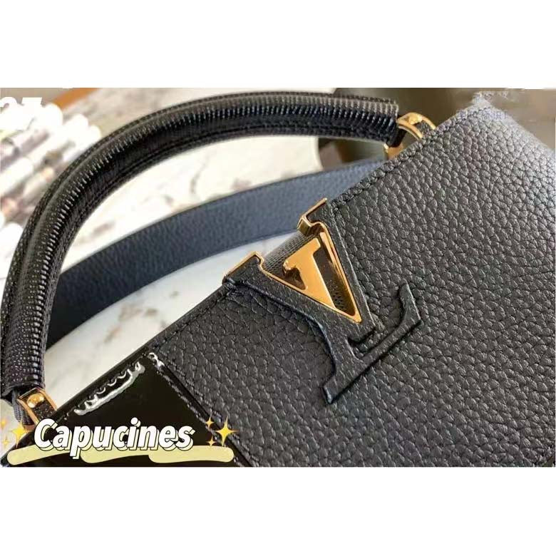 Louis Vuitton Women Capucines BB Handbag Noir Taurillon Calfskin Karung Leather