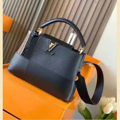 Louis Vuitton Women Capucines BB Handbag Noir Taurillon Calfskin Karung Leather