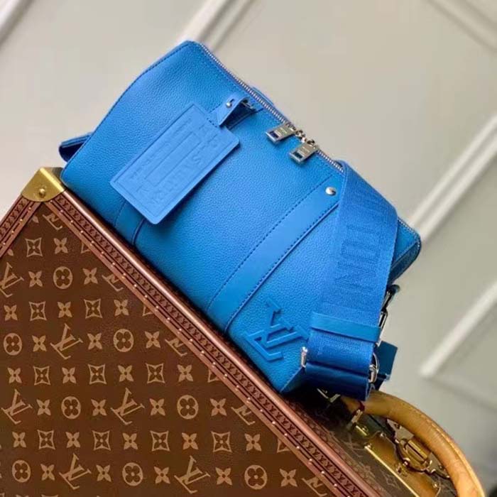 Louis Vuitton Unisex City Keepall Bag Bright Blue Cowhide Leather