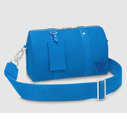 Louis Vuitton Unisex City Keepall Bag Bright Blue Cowhide Leather