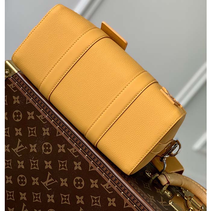 Louis Vuitton Unisex City Keepall Bag Saffron Yellow LV Aerogram Cowhide Leather