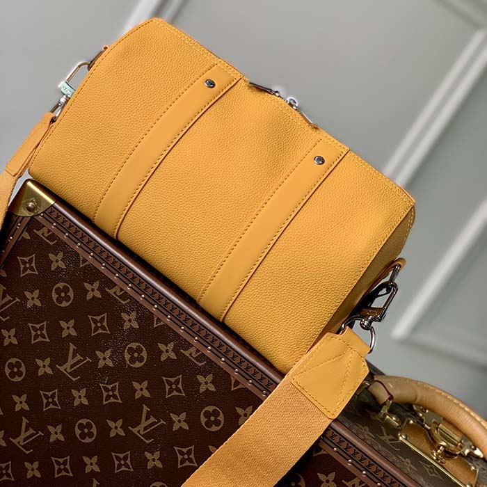 Louis Vuitton Unisex City Keepall Bag Saffron Yellow LV Aerogram Cowhide Leather