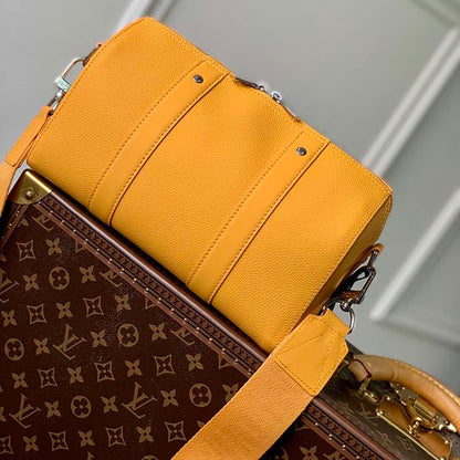 Louis Vuitton Unisex City Keepall Bag Saffron Yellow LV Aerogram Cowhide Leather