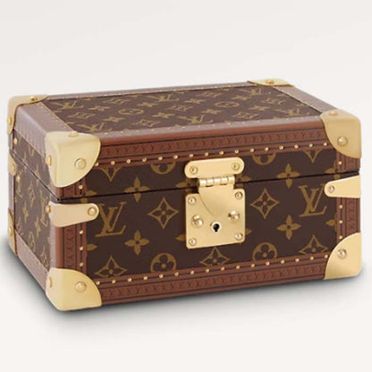 Louis Vuitton Unisex Coffret Trésor 24 Monogram Canvas Microfiber Lining Golden Brass