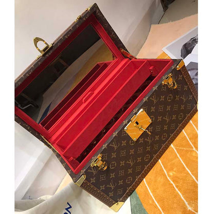 Louis Vuitton Unisex Coffret Tresor 24 Monogram Canvas Microfiber Lining Golden Brass