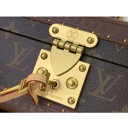 Louis Vuitton Unisex Coffret Trésor 24 Monogram Canvas Microfiber Lining Golden Brass