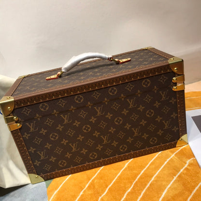 Louis Vuitton Unisex Coffret Tresor 24 Monogram Canvas Microfiber Lining Golden Brass