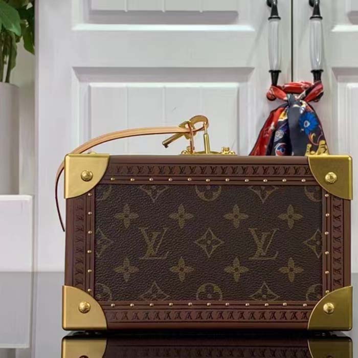 Louis Vuitton Unisex Coffret Trésor 24 Monogram Canvas Microfiber Lining Golden Brass