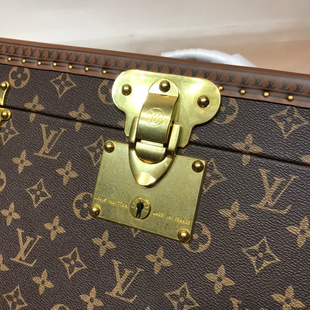 Louis Vuitton Unisex Coffret Tresor 24 Monogram Canvas Microfiber Lining Golden Brass