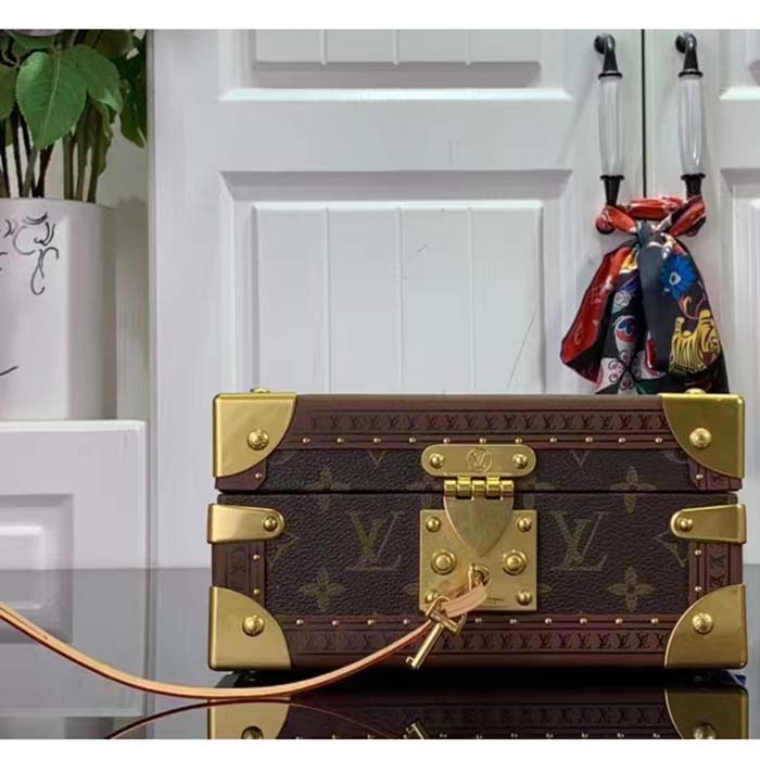 Louis Vuitton Unisex Coffret Trésor 24 Monogram Canvas Microfiber Lining Golden Brass