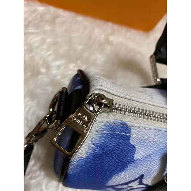 Louis Vuitton Unisex Keepall XS Monogram Watercolor Blue Coated Canvas Cowhide Leather