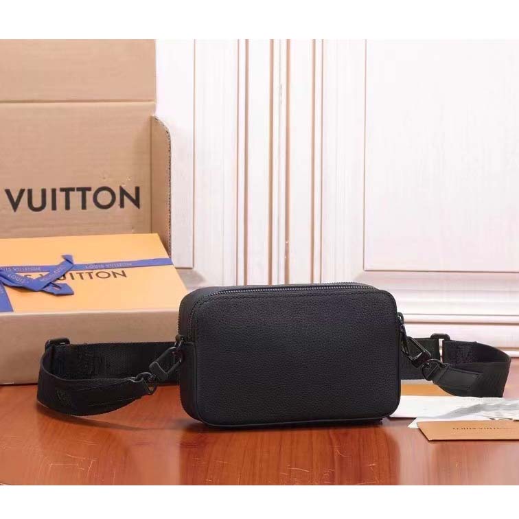 Louis Vuitton Unisex LV Alpha Wearable Wallet Black Grained Calf Leather