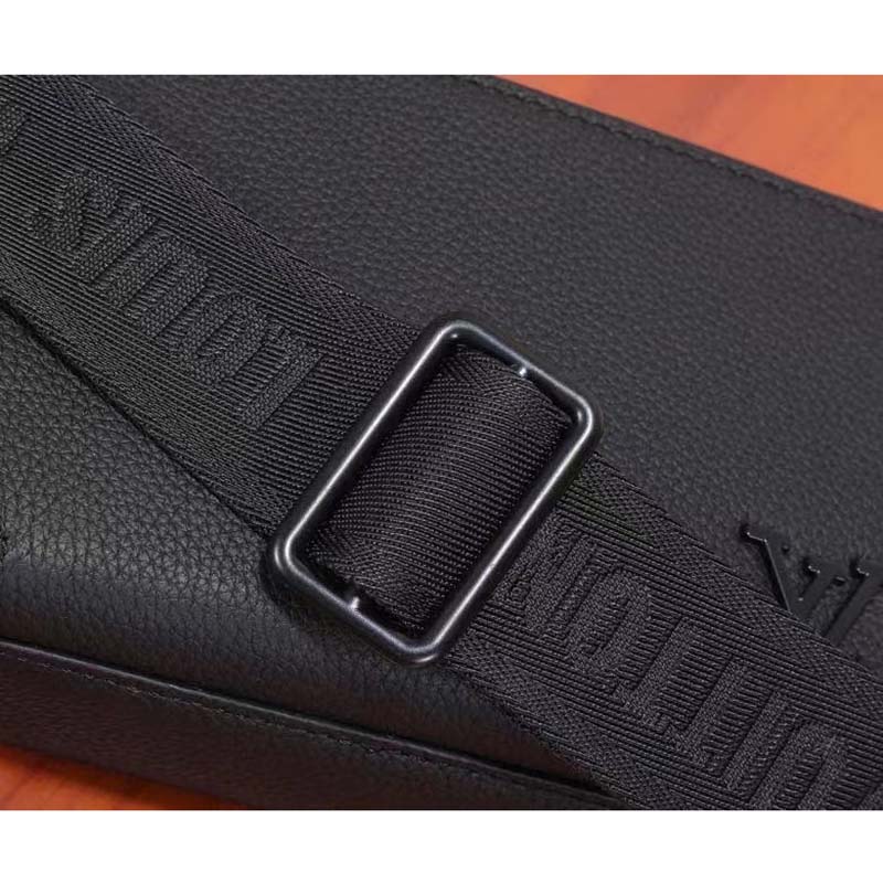 Louis Vuitton Unisex LV Alpha Wearable Wallet Black Grained Calf Leather