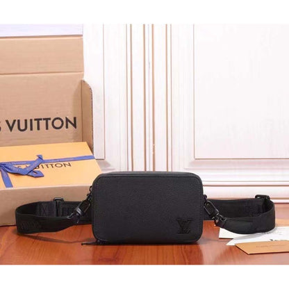 Louis Vuitton Unisex LV Alpha Wearable Wallet Black Grained Calf Leather