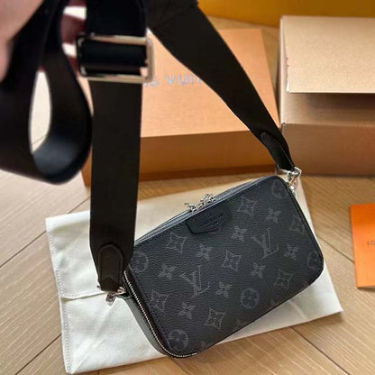 Louis Vuitton Unisex LV Alpha Wearable Wallet Monogram Eclipse Coated Canvas Cowhide Leather