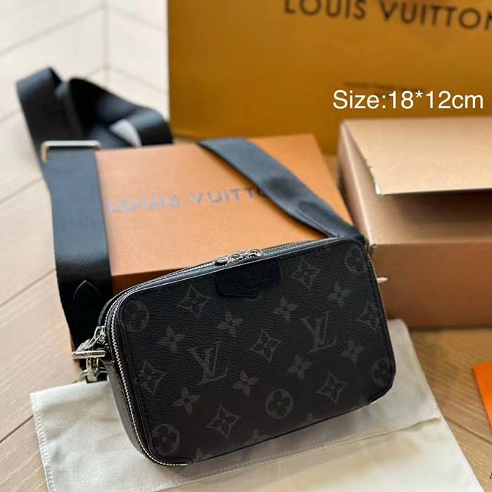 Louis Vuitton Unisex LV Alpha Wearable Wallet Monogram Eclipse Coated Canvas Cowhide Leather