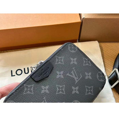 Louis Vuitton Unisex LV Alpha Wearable Wallet Monogram Eclipse Coated Canvas Cowhide Leather