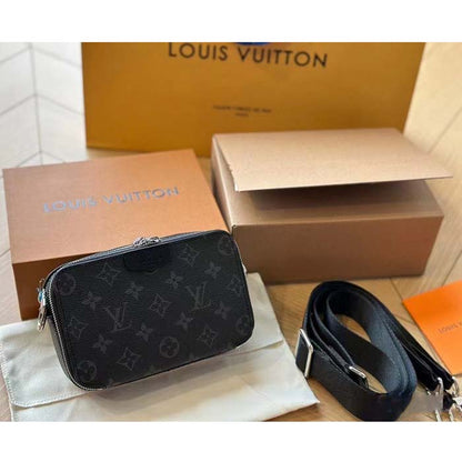 Louis Vuitton Unisex LV Alpha Wearable Wallet Monogram Eclipse Coated Canvas Cowhide Leather