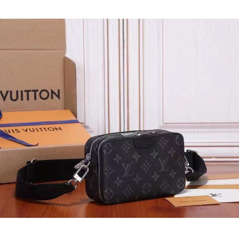 Louis Vuitton Unisex LV Alpha Wearable Wallet Monogram Eclipse Coated Canvas Textile