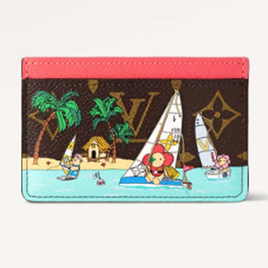 Louis Vuitton Unisex LV Card Holder Dragon Fruit Pink Monogram Coated Canvas