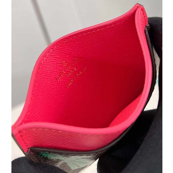 Louis Vuitton Unisex LV Card Holder Dragon Fruit Pink Monogram Coated Canvas