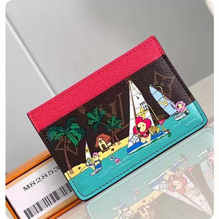 Louis Vuitton Unisex LV Card Holder Dragon Fruit Pink Monogram Coated Canvas