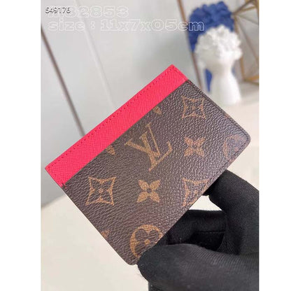 Louis Vuitton Unisex LV Card Holder Dragon Fruit Pink Monogram Coated Canvas