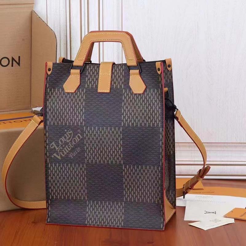 Louis Vuitton Unisex LV Christopher Handbag Brown Giant Damier Ebene Monogram Coated Canvas