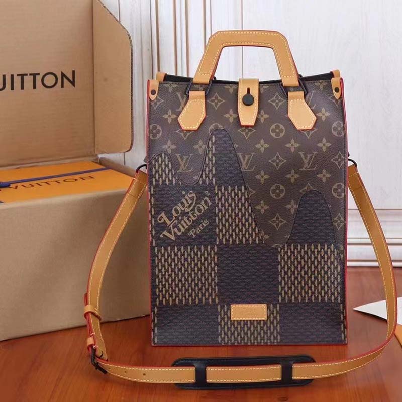 Louis Vuitton Unisex LV Christopher Handbag Brown Giant Damier Ebene Monogram Coated Canvas