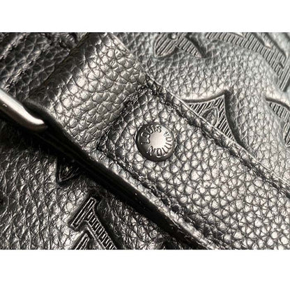 Louis Vuitton Unisex LV Keepall Bandoulière 50 Black Monogram Shadow Embossed Leather Cowhide